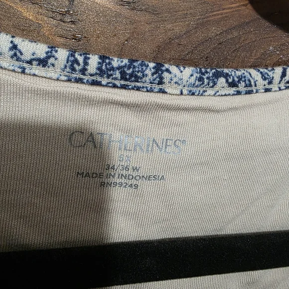 Catherine's Blue Patterned Women's Shirt - Picture 2 of 6